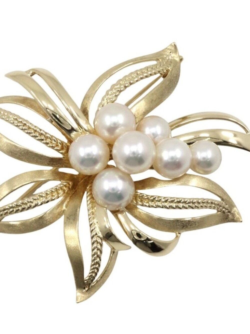MIKIMOTO Pearl Brooch K14 Yellow Gold/Pearl 16.6g Women